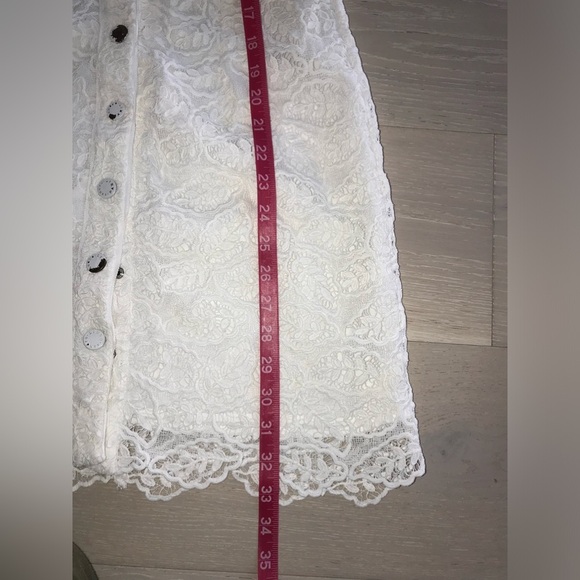 Sandro white live lace button down dress sz 36 - Picture 9 of 16